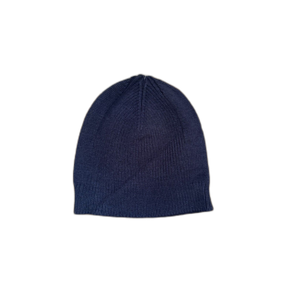 NWT O/S Navy Cashmere Blend Knit Beanie Hat | Soft Neutral Winter Cap